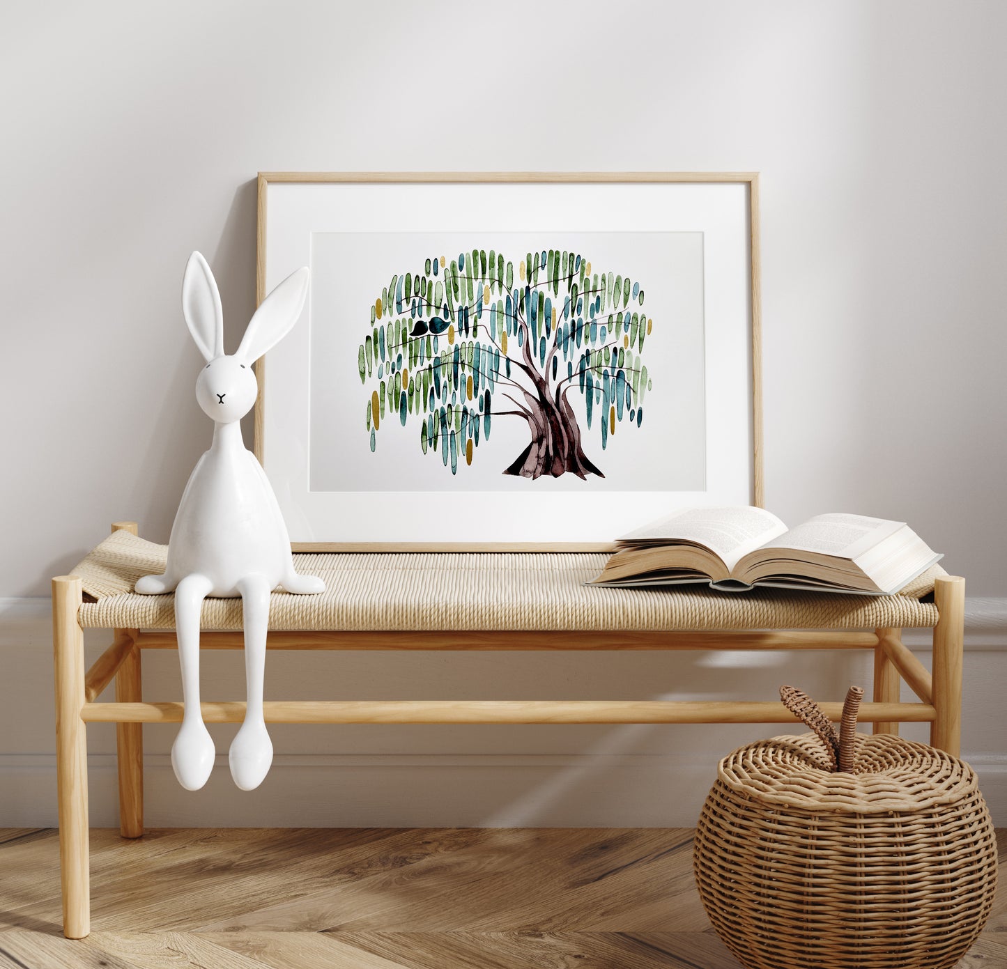 Willow tree watercolor painting Celebration art